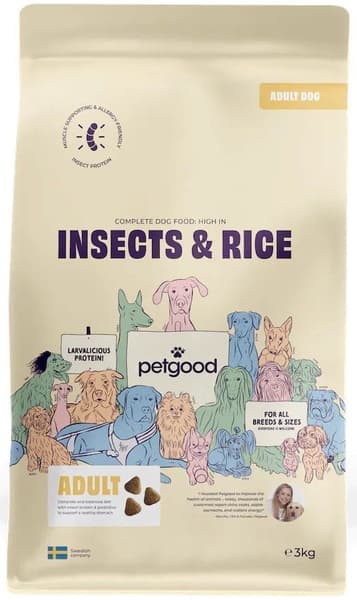 Insektsfoder med Ris Vuxen koiranruoka, 3 kg, view: 0