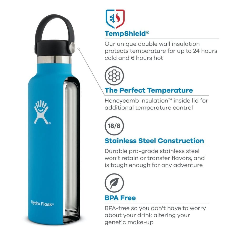 HydroFlask Insulated Standard Mouth Flex juomapullo, 621ml, keltainen, view: 2