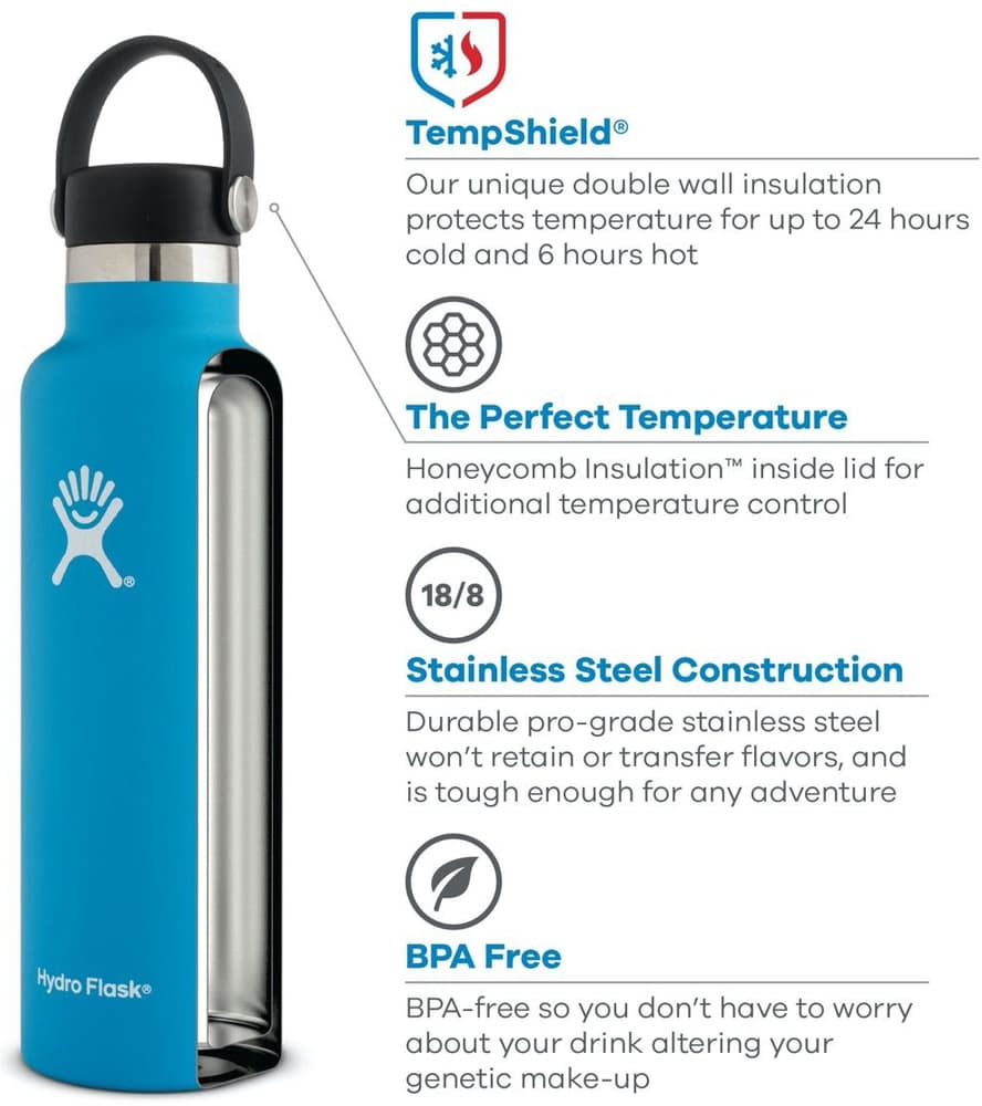 HydroFlask Insulated Standard Mouth Flex juomapullo, 532ml, keltainen, view: 2