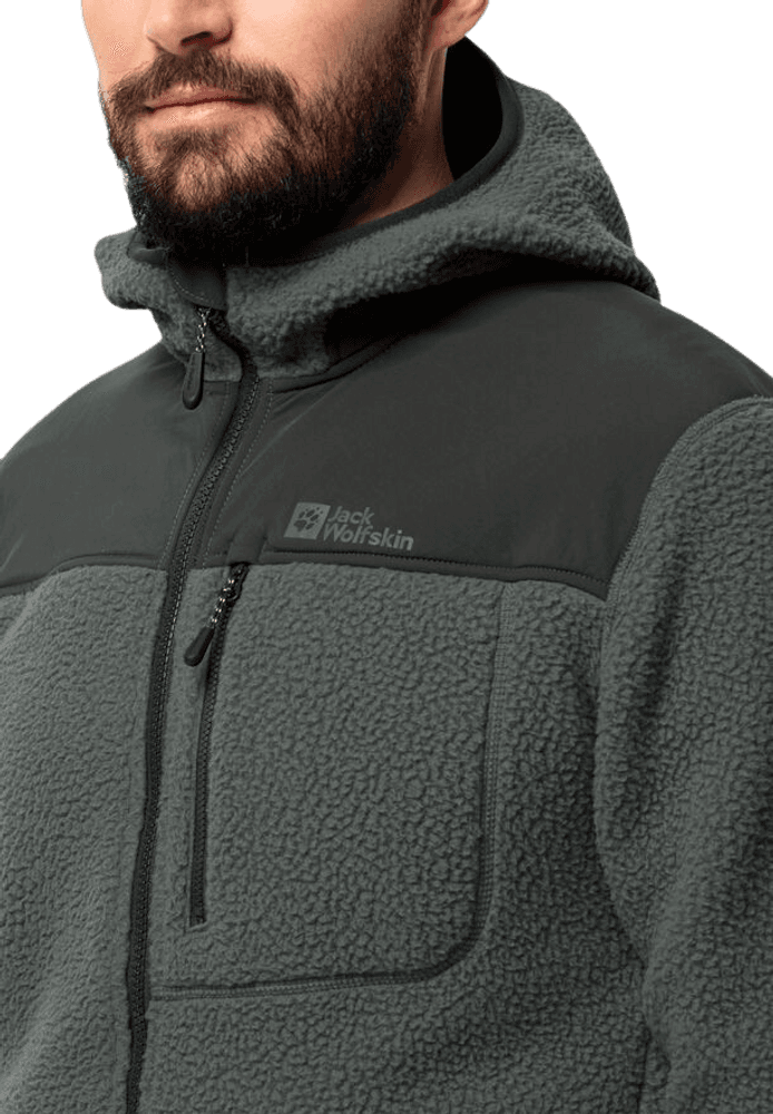 Kammweg Pile FZ fleecetakki, Slate Green, view: 1