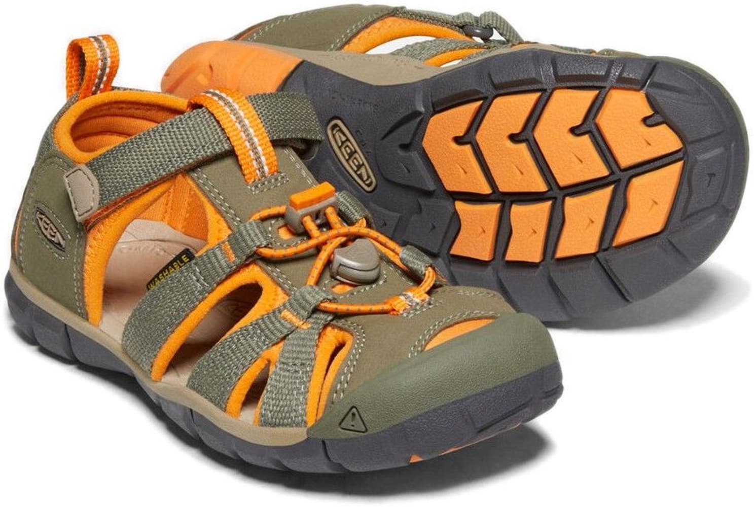 Kids Seacamp II CNX lasten sandaalit, vihreä/oranssi, view: 1