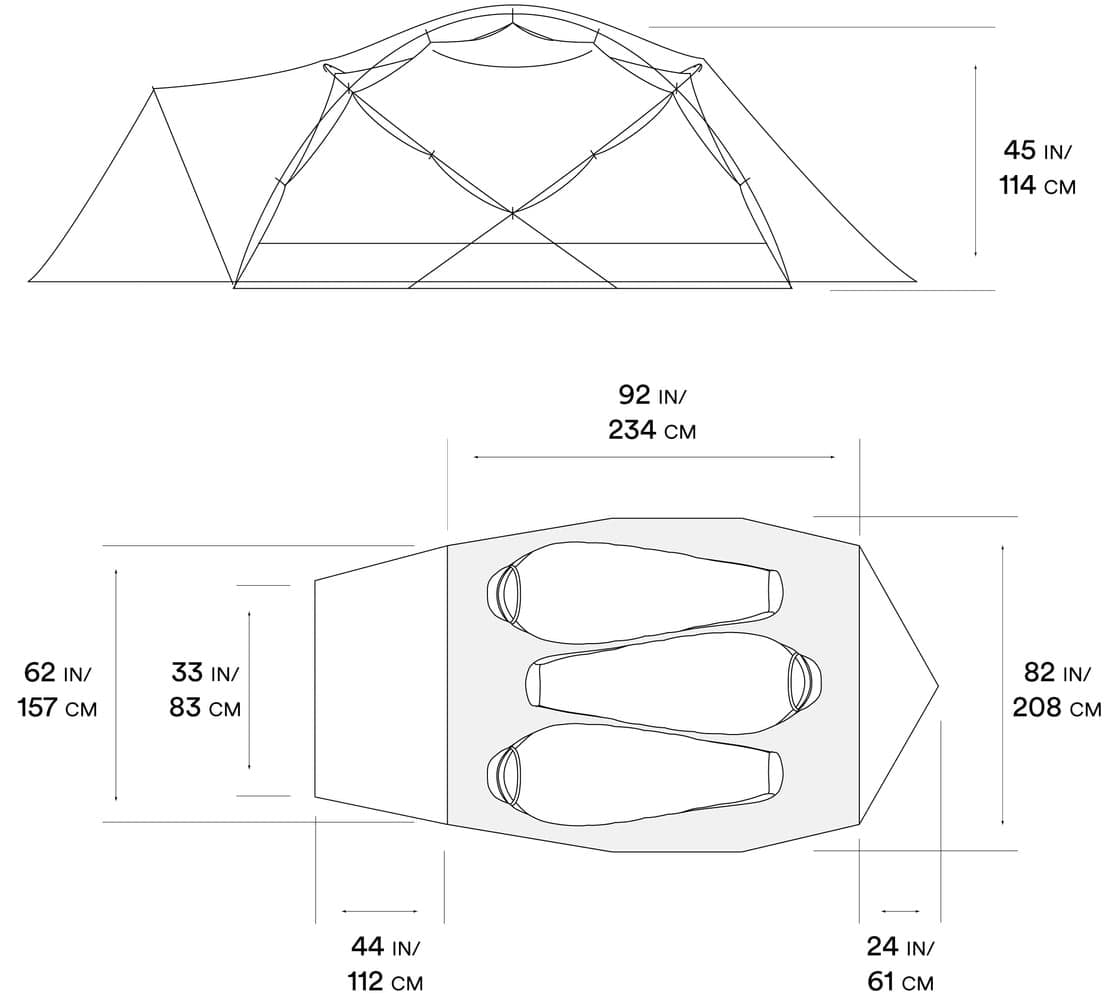 Trango 3 Tent neljän vuodenajan teltta, 3hlö, punainen/vaalea petrooli, view: 7