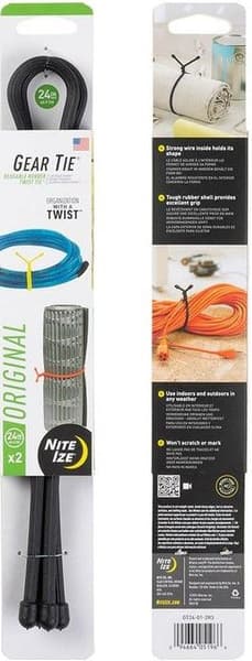 Gear Tie 32-Black 2pk kiinnitysremmit, view: 0