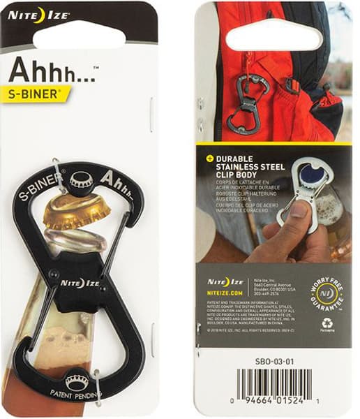 S-Biner Ahhh Stainless karabiinihaka pullonavaajalla, view: 0