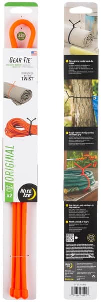 Gear Tie 32-Bright Orange 2pk kiinnitysremmit, view: 0