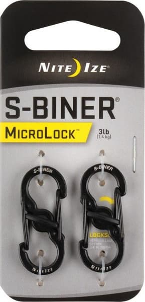 S-Biner MicroLock Stainless Steel 2-Pack Black, view: 0