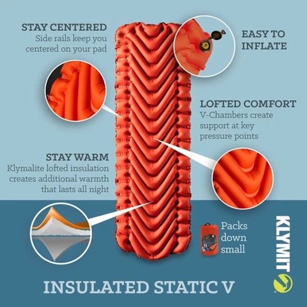 Insulated Static V Sleeping Pad Orange, view: 3