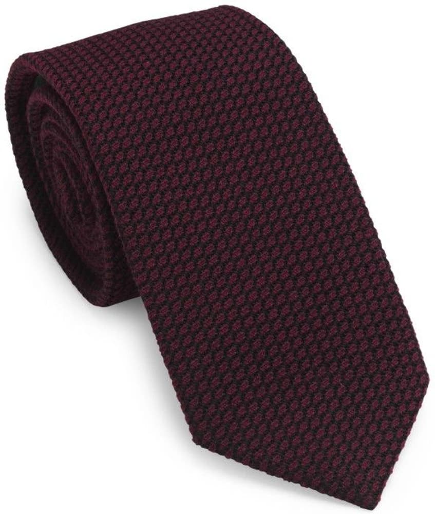 Silk/Wool Tie solmio, tumma viininpunainen, view: 0