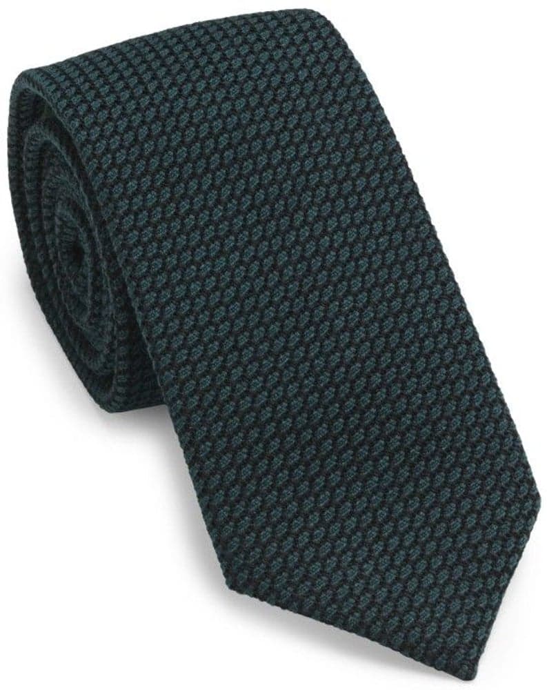 Silk/Wool Tie solmio, tummanvihreä, view: 0