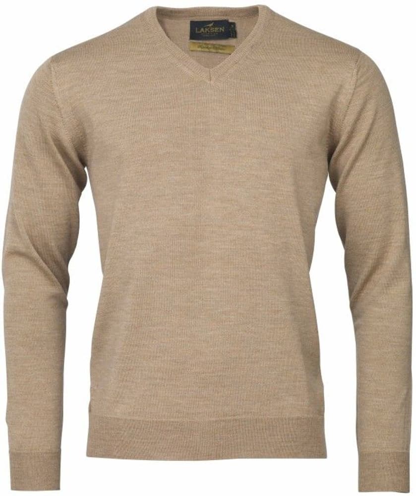 Sussex V-Neck merinovillapusero, hiekanvaalea, view: 0