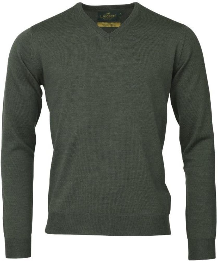 Sussex V-Neck merinovillapusero, metsänvihreä, view: 0