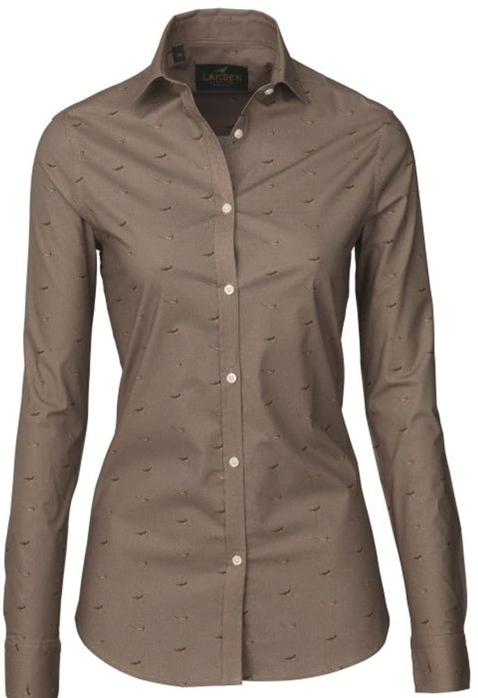Flush Shirt naisten kauluspaita, ruskeanharmaa, view: 0