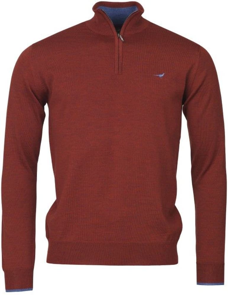 Norfolk Zip-Neck merinovillapusero, viininpunainen, view: 0