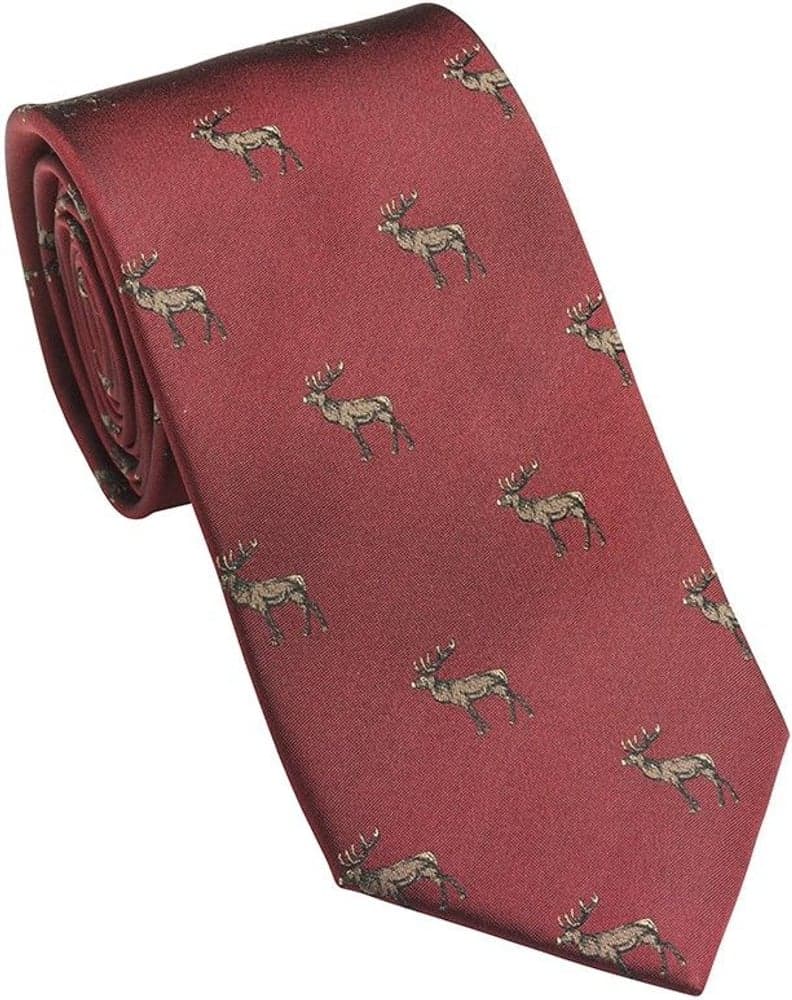 Stag Deer Silk Tie silkkisolmio, Vintage Red, view: 0