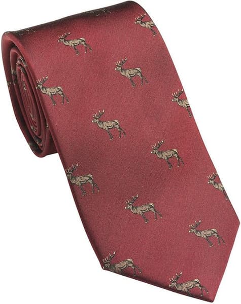 Stag Deer Silk Tie silkkisolmio, Vintage Red, view: 0