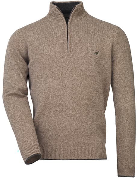 Brompton Zip Neck pusero, Camel, view: 0