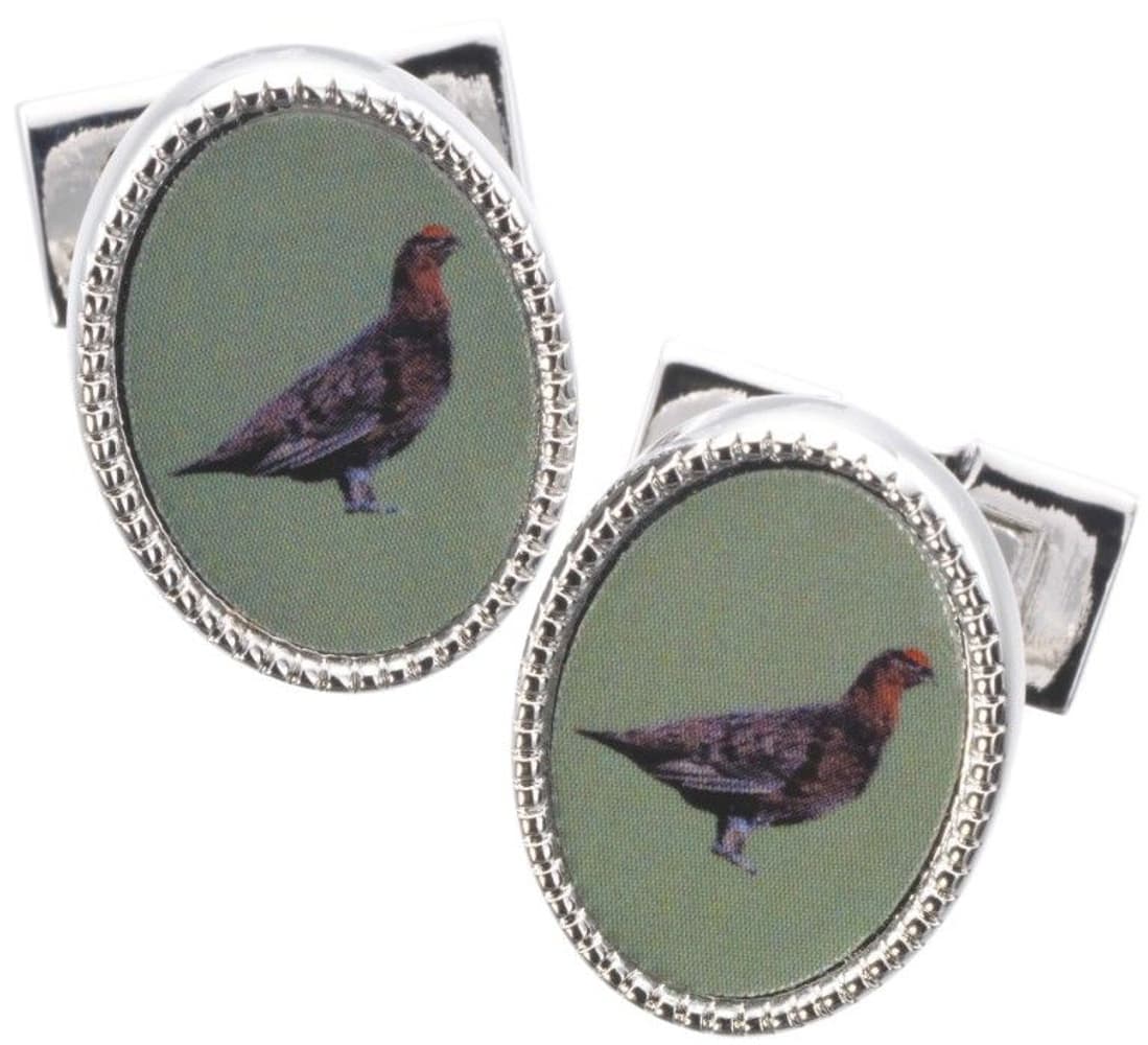 Enamel Grouse Cuff Links kalvosinnapit, metsäkana, view: 0