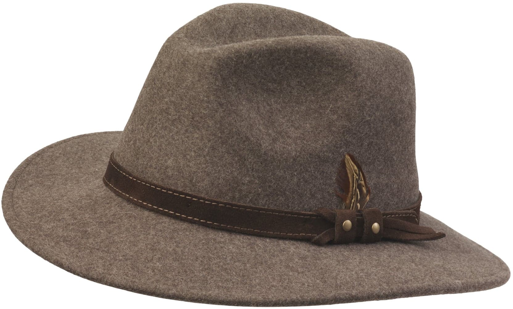 Country Fedora Fine Felt huopahattu, ruskea, view: 1