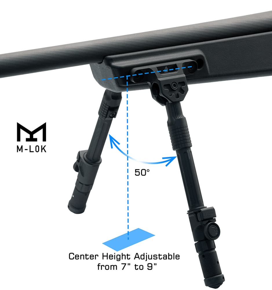 UTG Recon Flex II Bipod 7"-9" Center Height M-LOK tukijalka, view: 1