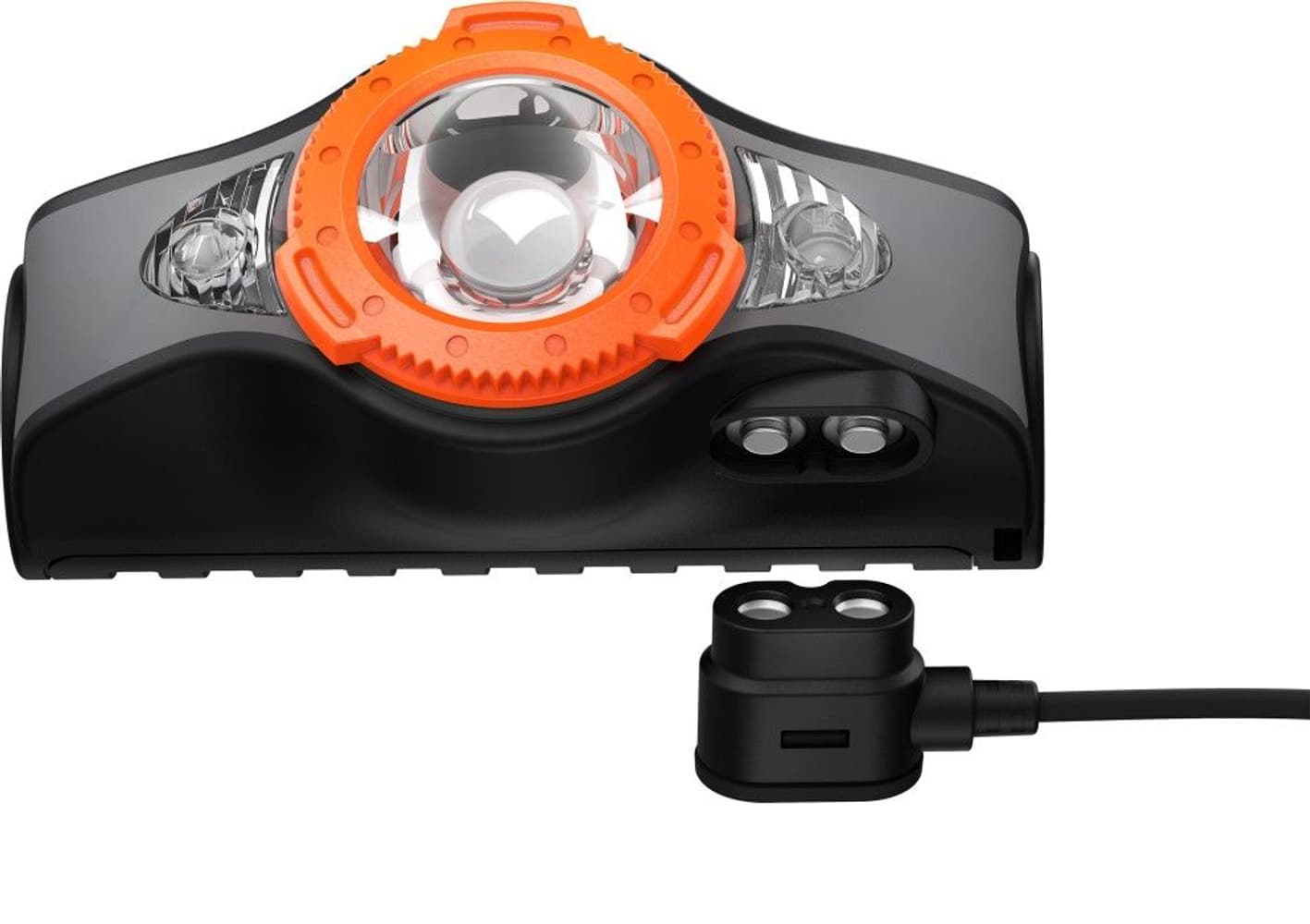 MH11 -ladattava otsalamppu, 1000lm (Black/Orange), view: 2