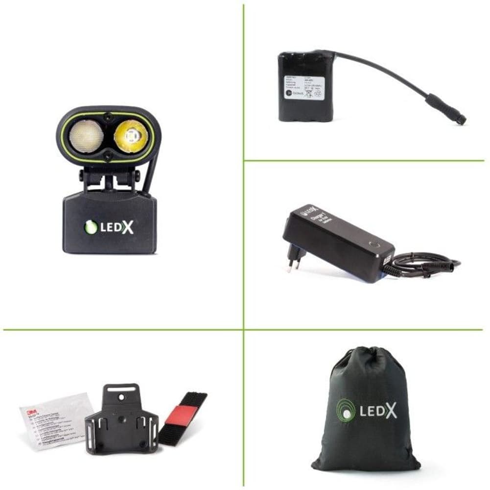 LedX Kaa 2000 Wide + Kypäräkiinnike ja pieni akku, view: 6