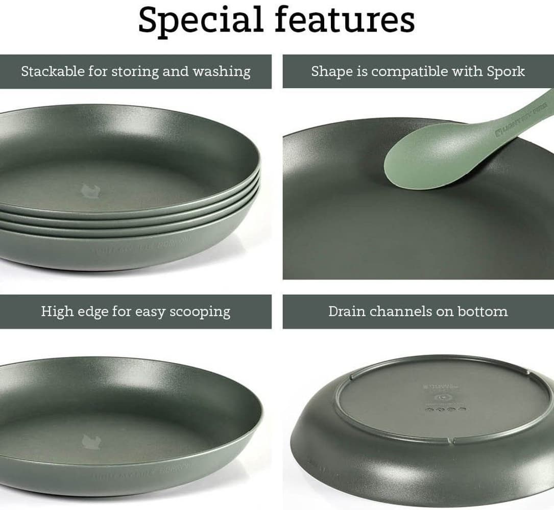 RamenPlate retkilautanen, 4 kpl, harmaavihreä, view: 1