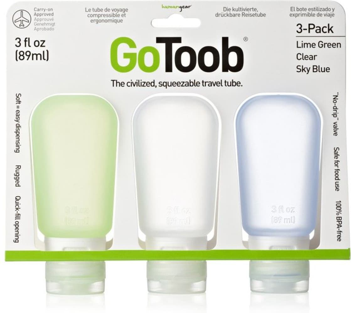 GoToob 3-pack Large 89 ml Kirkas/Vihreä/Sininen, view: 0