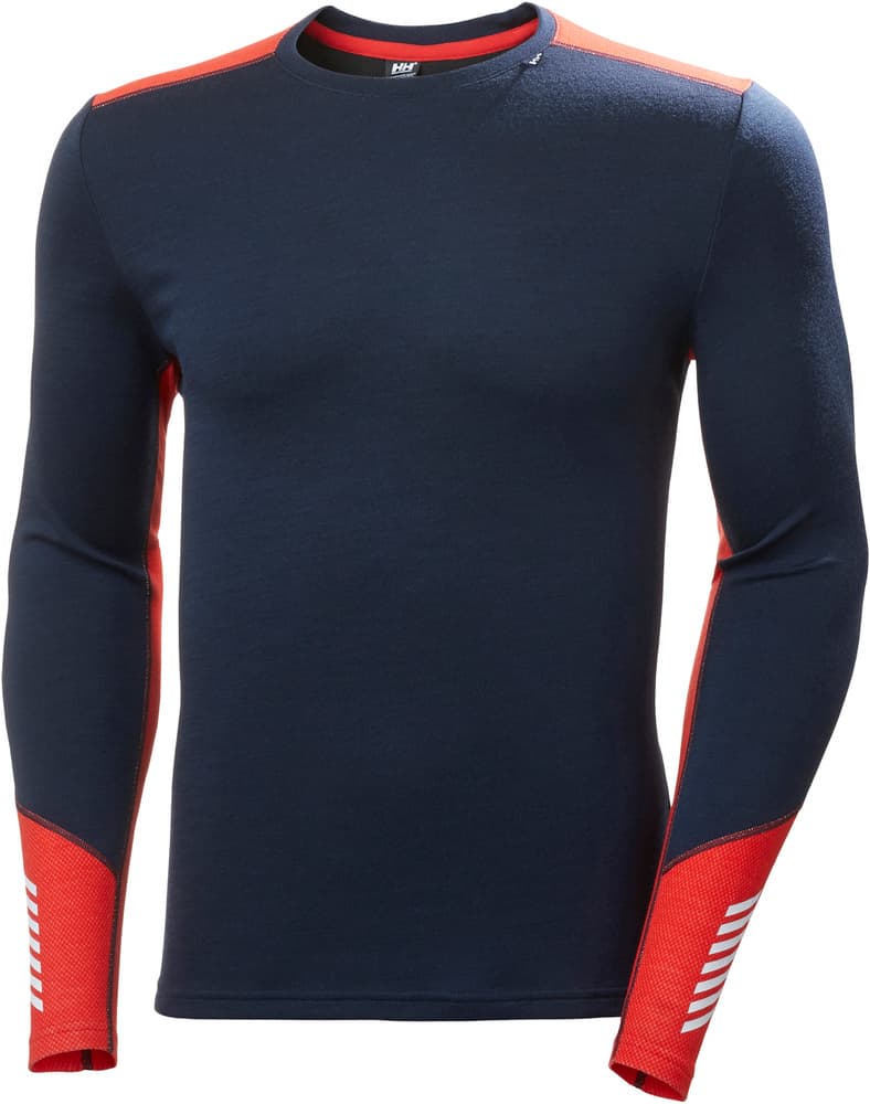 Lifa Merino Midweight Crew 2-in1-kerrospaita, tummansininen, view: 0