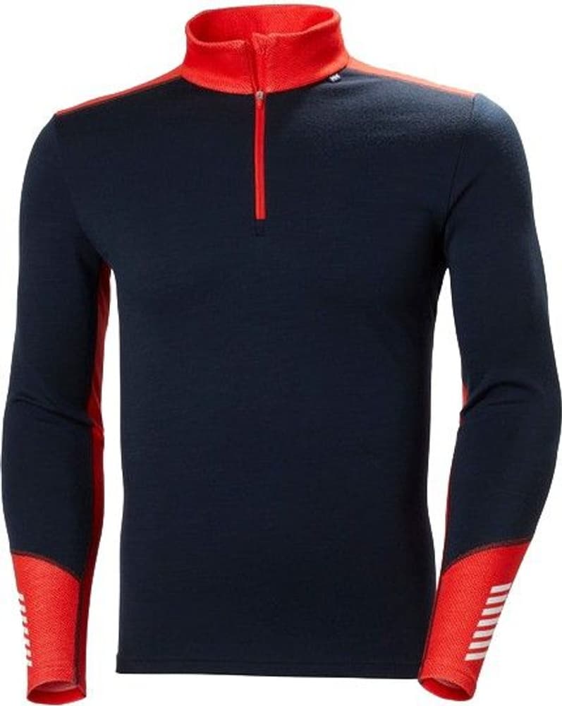 Lifa Merino Midweight 1/2 Zip tekninen paita, tummansininen/punainen, view: 0