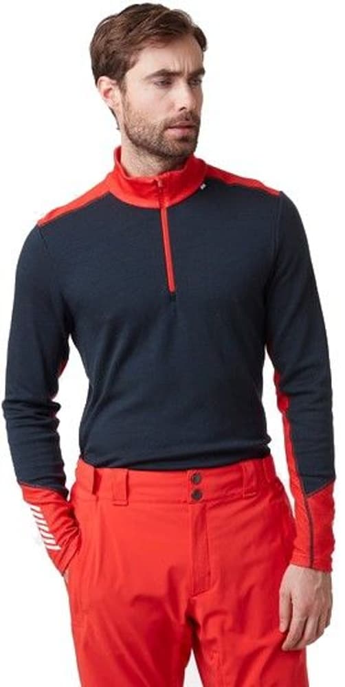 Lifa Merino Midweight 1/2 Zip tekninen paita, tummansininen/punainen, view: 2