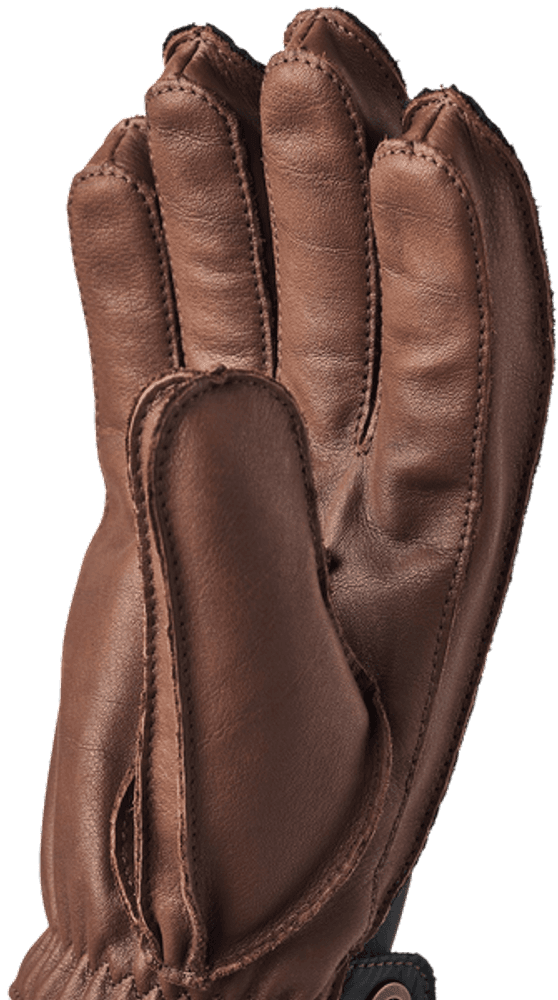 Wakayama 5 finger nahkahanskat, unisex, tummansininen/ruskea, view: 2