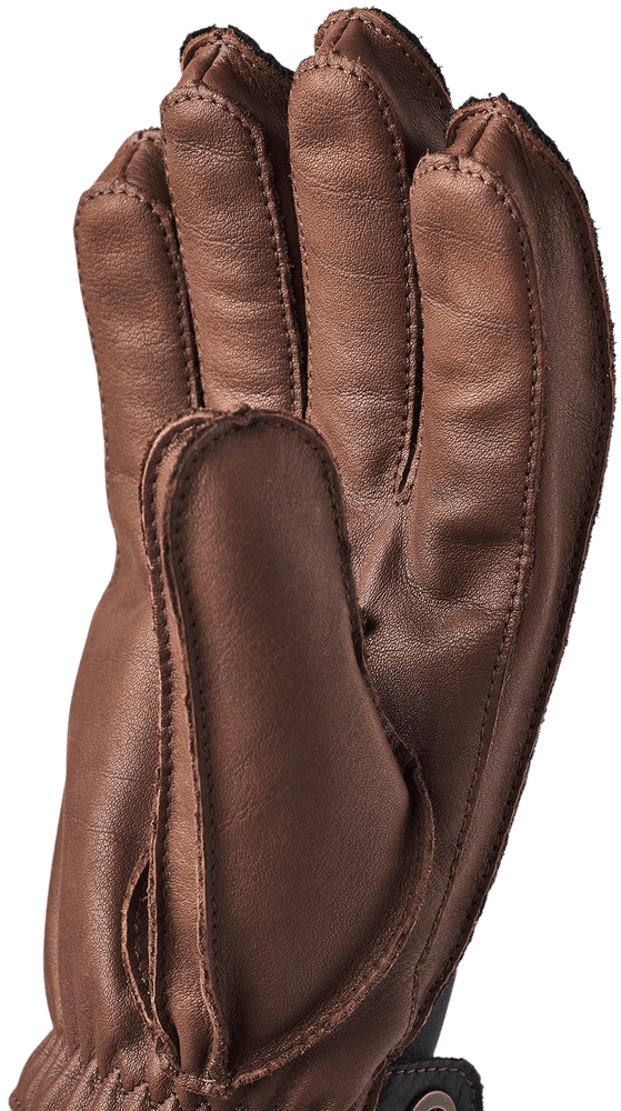 Wakayama 5 finger nahkahanskat, unisex, tummansininen/ruskea, view: 2