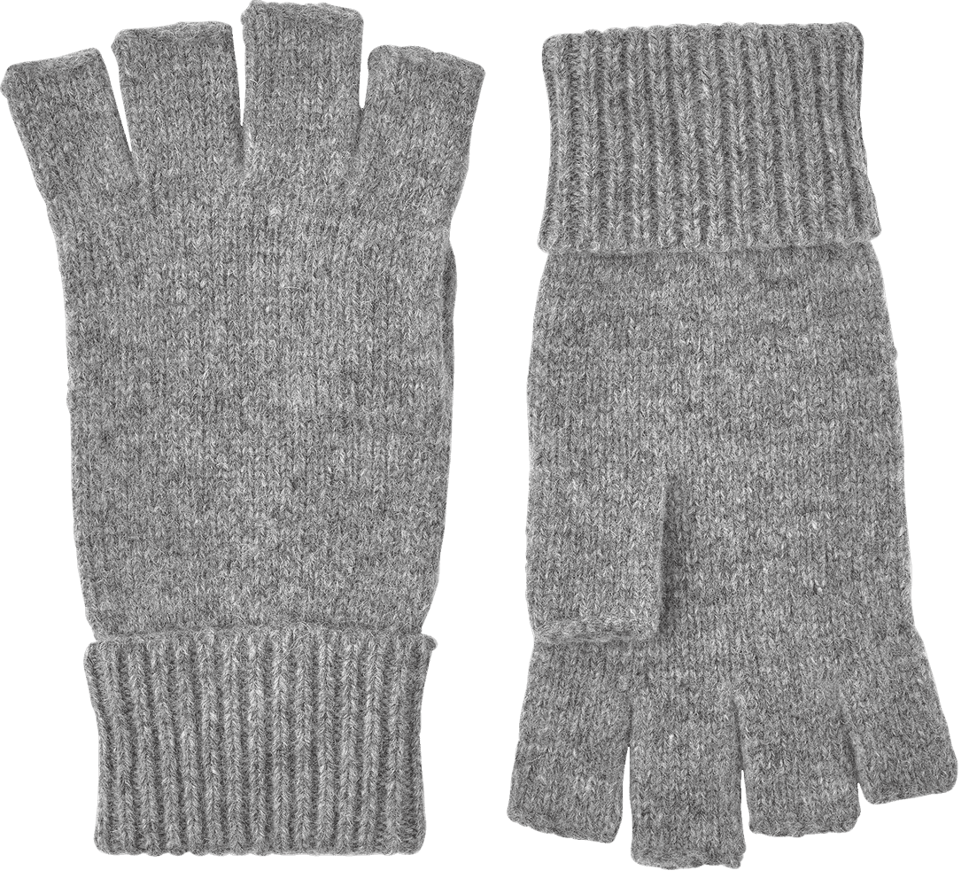 Basic Wool Half Finger käsineet, unisex, harmaa, view: 0