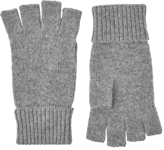Basic Wool Half Finger käsineet, unisex, harmaa, view: 0