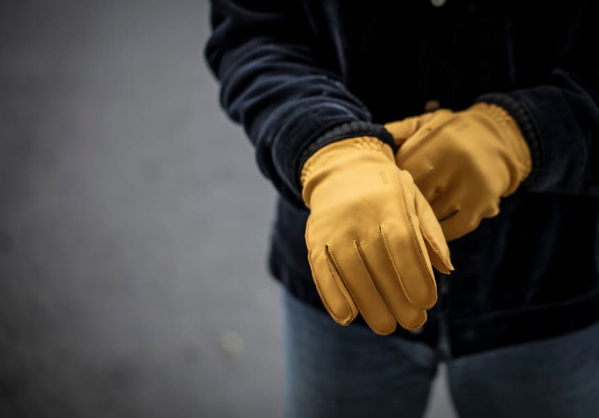 Deerskin Primaloft Rib nahkahanska, keltaruskea, view: 4