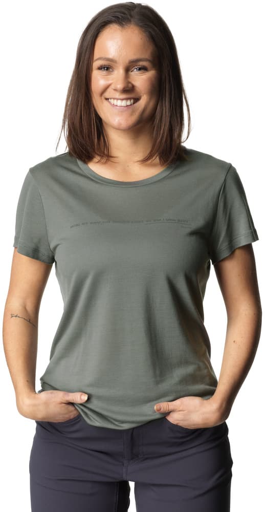 Tree Message Tee naisten t-paita, vihreäharmaa, view: 1