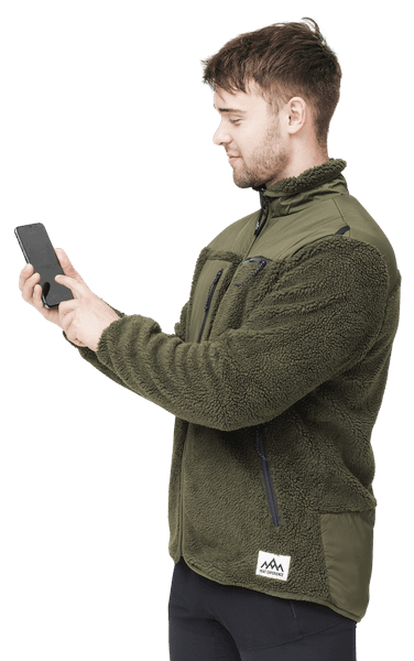 Heated Pile Fleece lämpötakki, Olive Green, view: 1