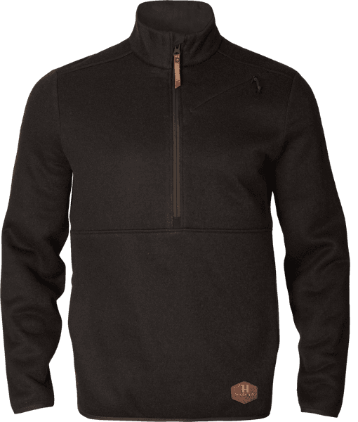 Metso Half Zip vetoketjullinen villapaita, tummanruskea, view: 0