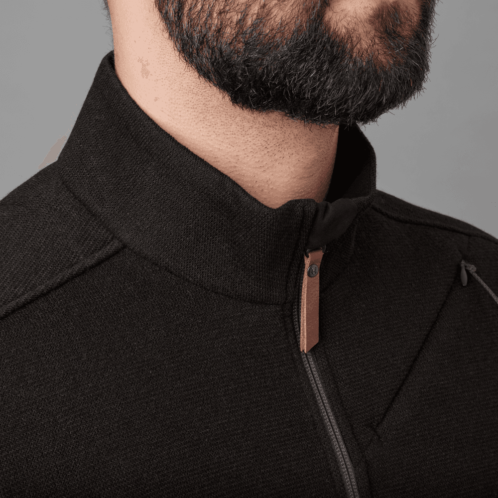 Metso Half Zip vetoketjullinen villapaita, tummanruskea, view: 2