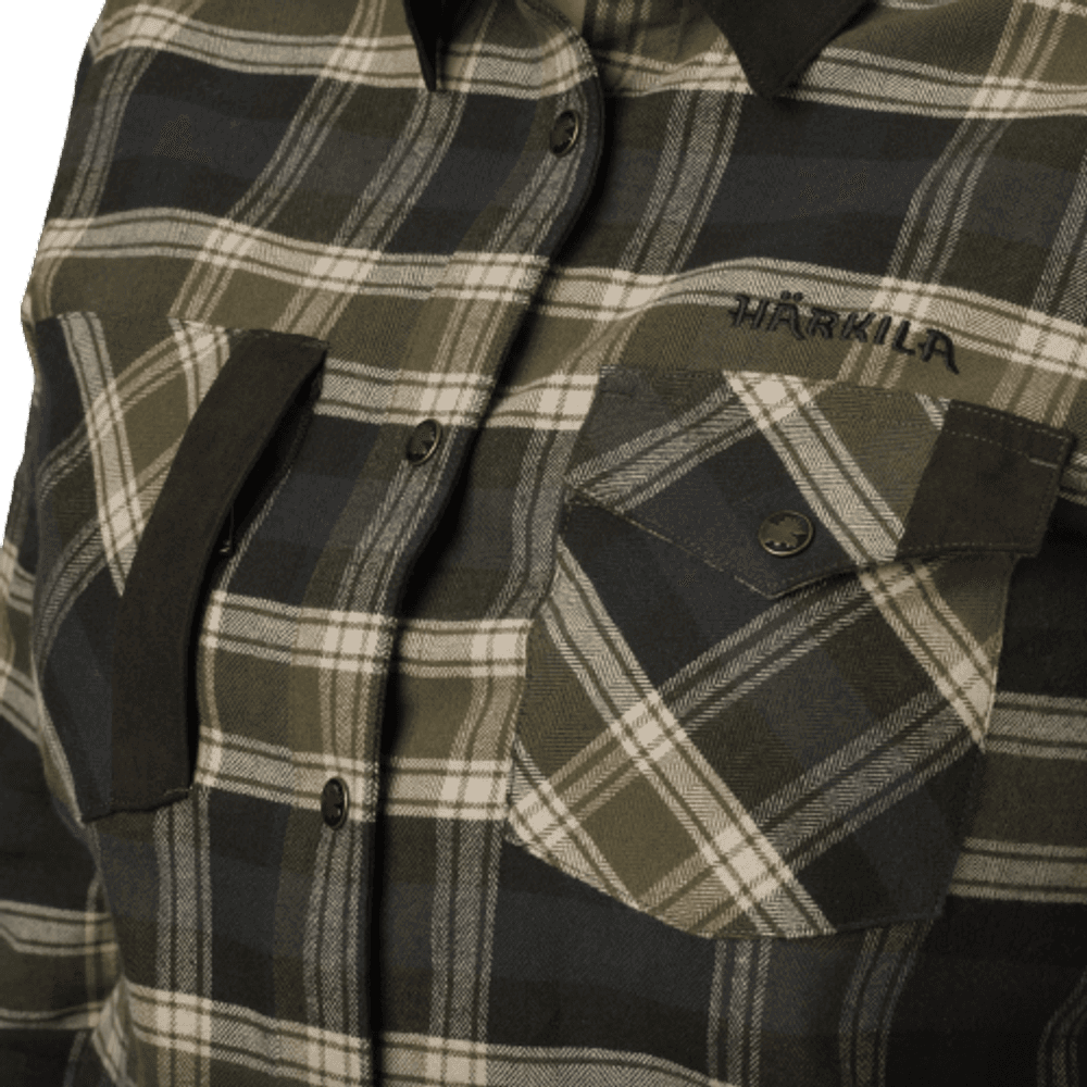 Aivak L/S Shirt naisten flanellipaita, Olive, view: 3