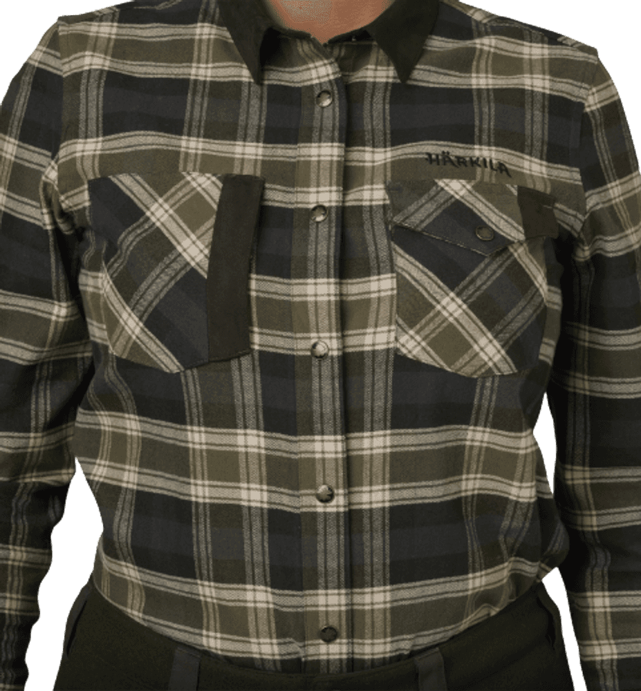 Aivak L/S Shirt naisten flanellipaita, Olive, view: 2