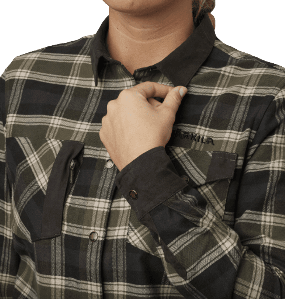 Aivak L/S Shirt naisten flanellipaita, Olive, view: 6
