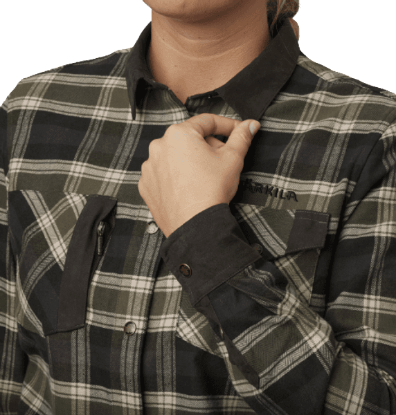 Aivak L/S Shirt naisten flanellipaita, Olive, view: 6