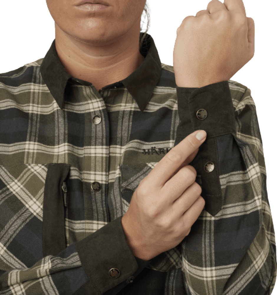 Aivak L/S Shirt naisten flanellipaita, Olive, view: 5