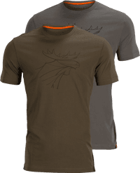 Graphic T-shirt puuvillainen t-paita, 2 kpl, ruskea/harmaa - view: 0