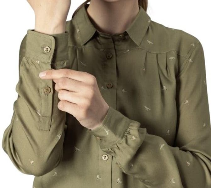 Abigail L/S Shirt Women Dust Green/Flying Ducks, view: 3