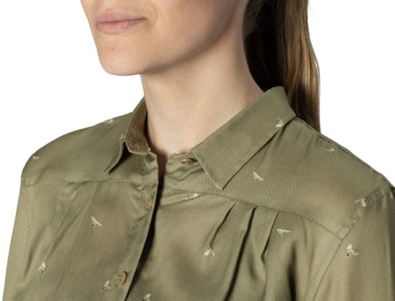 Abigail L/S Shirt Women Dust Green/Flying Ducks, view: 2