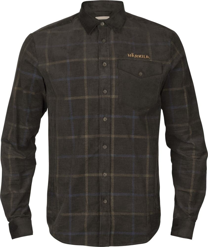 Kaldfjord Corduroy Check Shirt kauluspaita, ruskea, view: 0