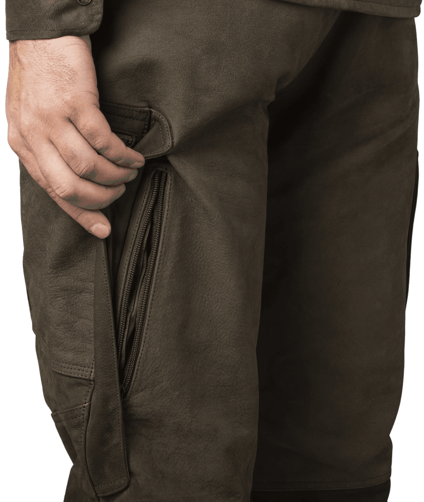 Pro Hunter Leather Trousers nahkaiset metsästyshousut, Willow Green, view: 4