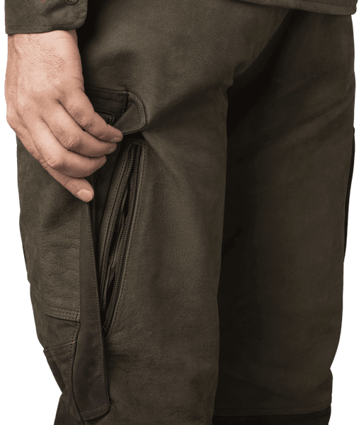 Pro Hunter Leather Trousers nahkaiset metsästyshousut, Willow Green, view: 4
